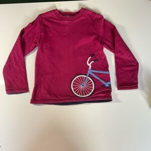 Janie & Jack Long Sleeve Shirt with Embroidered Bicycle Size 5 Kids